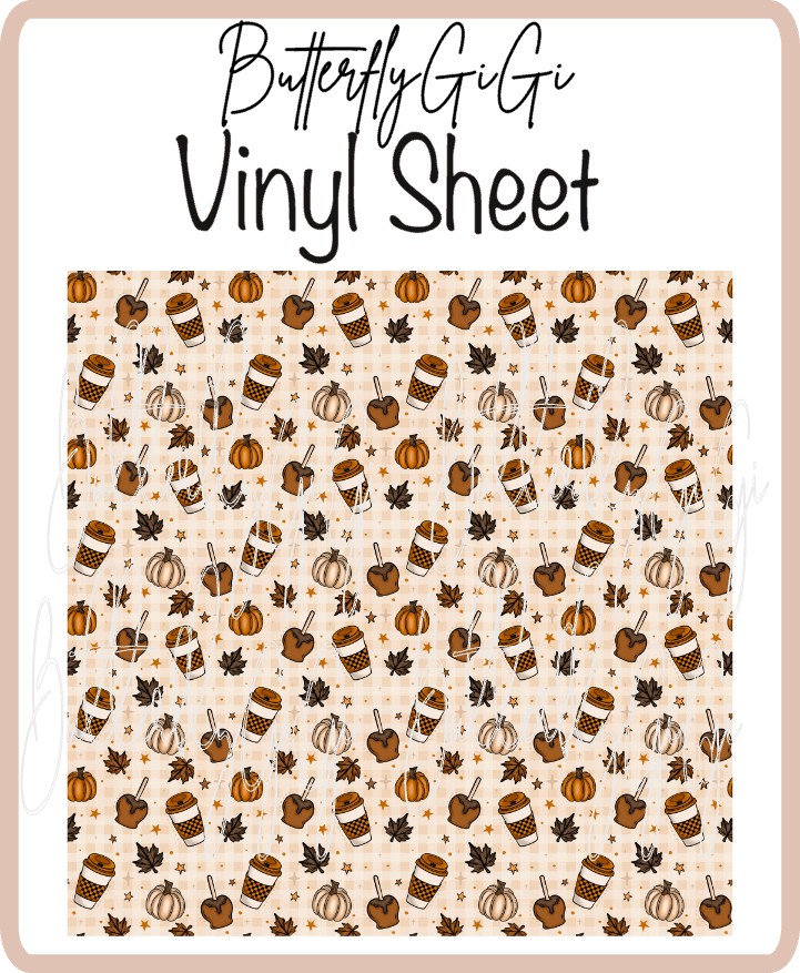 Vinyl Candy Apple Fall  Sheet