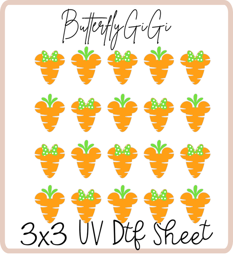 Carrot Ears  Uv Dtf SHEET