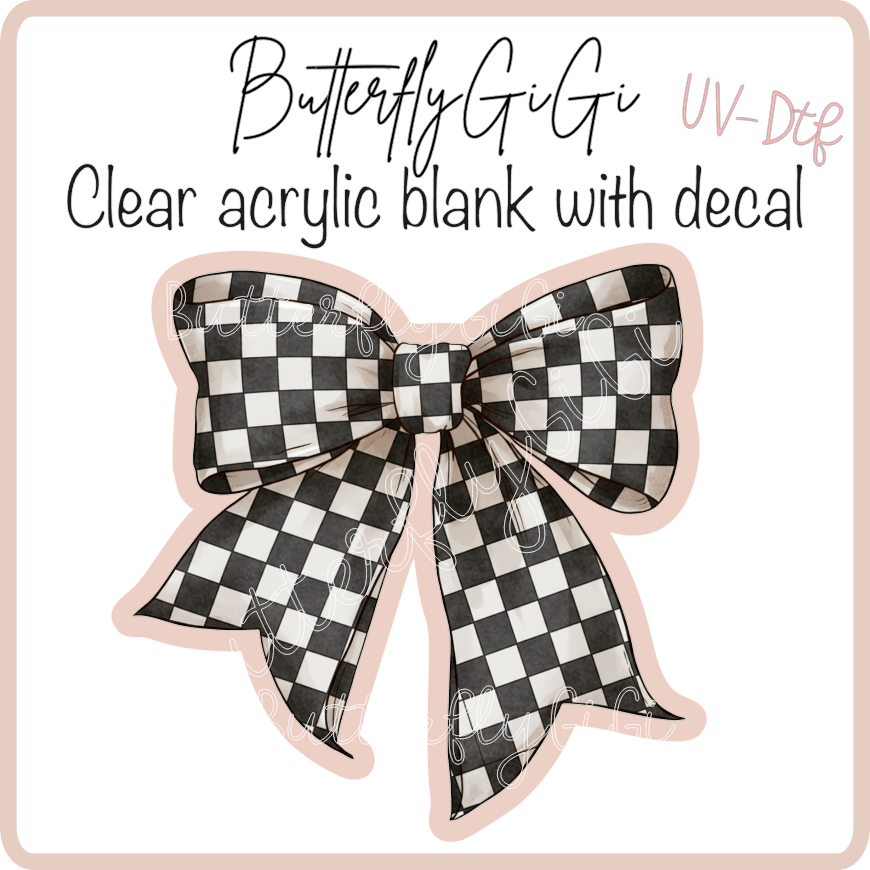 Checkered bow UvDTF