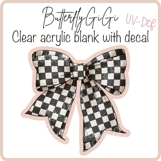Checkered bow UvDTF