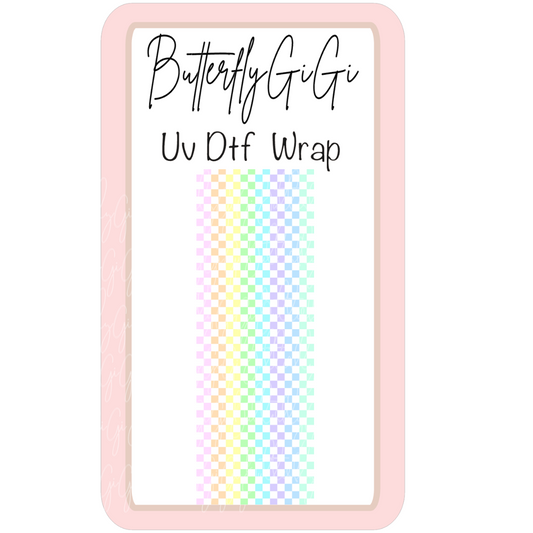 Wrap Checkered Pastel  Uv Dtf