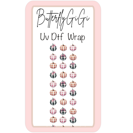 Wrap Checkered Pumpkin UV DTF