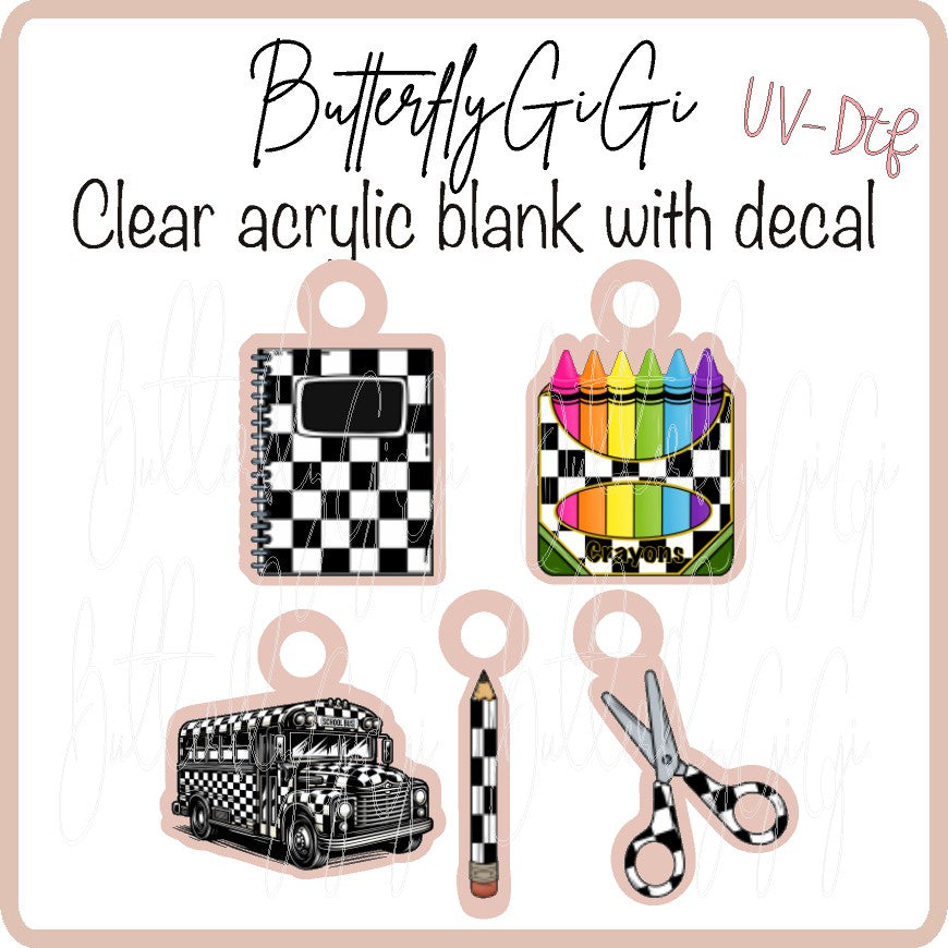 Checkered School UVDTF Charms