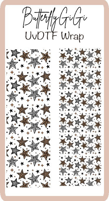 Checkered Stars UV Dtf Wrap