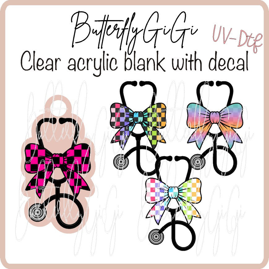 CHECKERED Stethoscope  UVDTF Charms