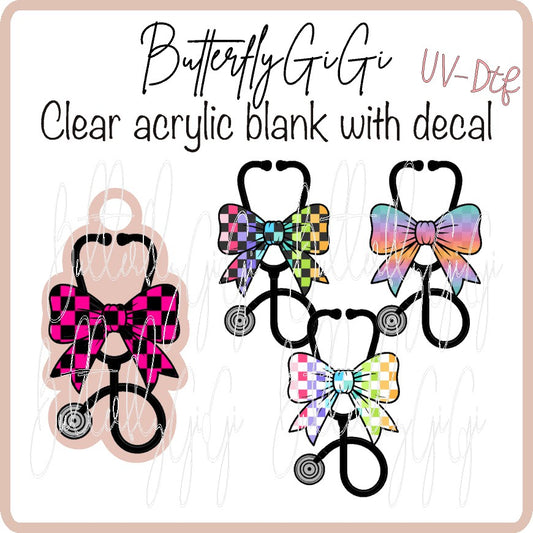 CHECKERED Stethoscope  UVDTF Charms