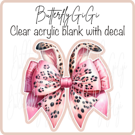 Cheetah Pink Bow Ears