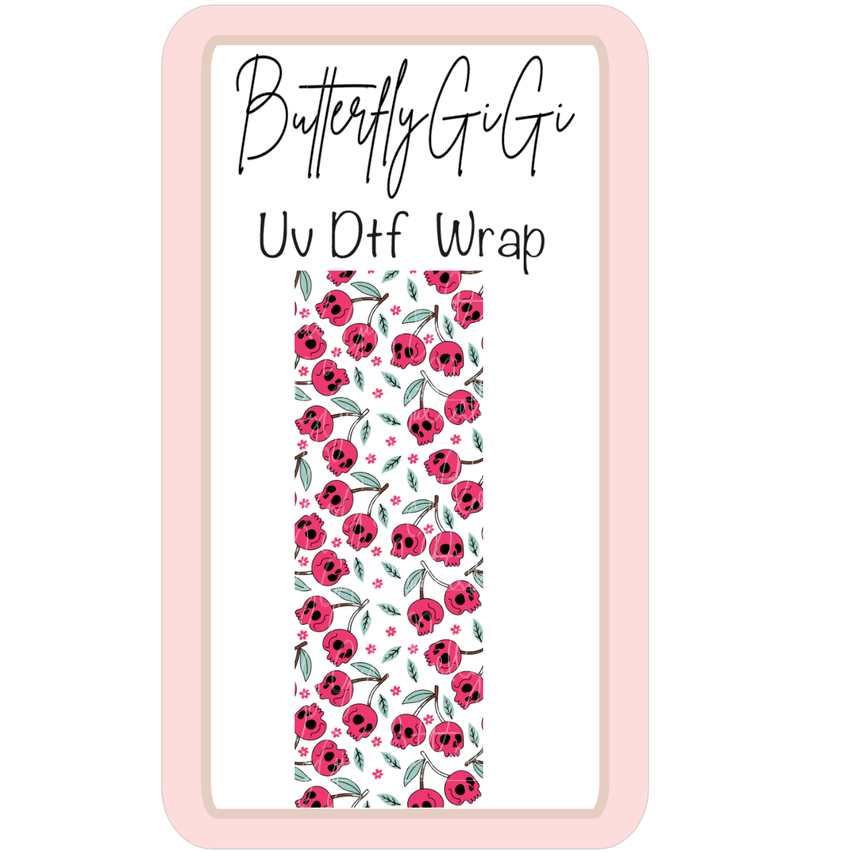 Cherry Skull UV Dtf Wrap