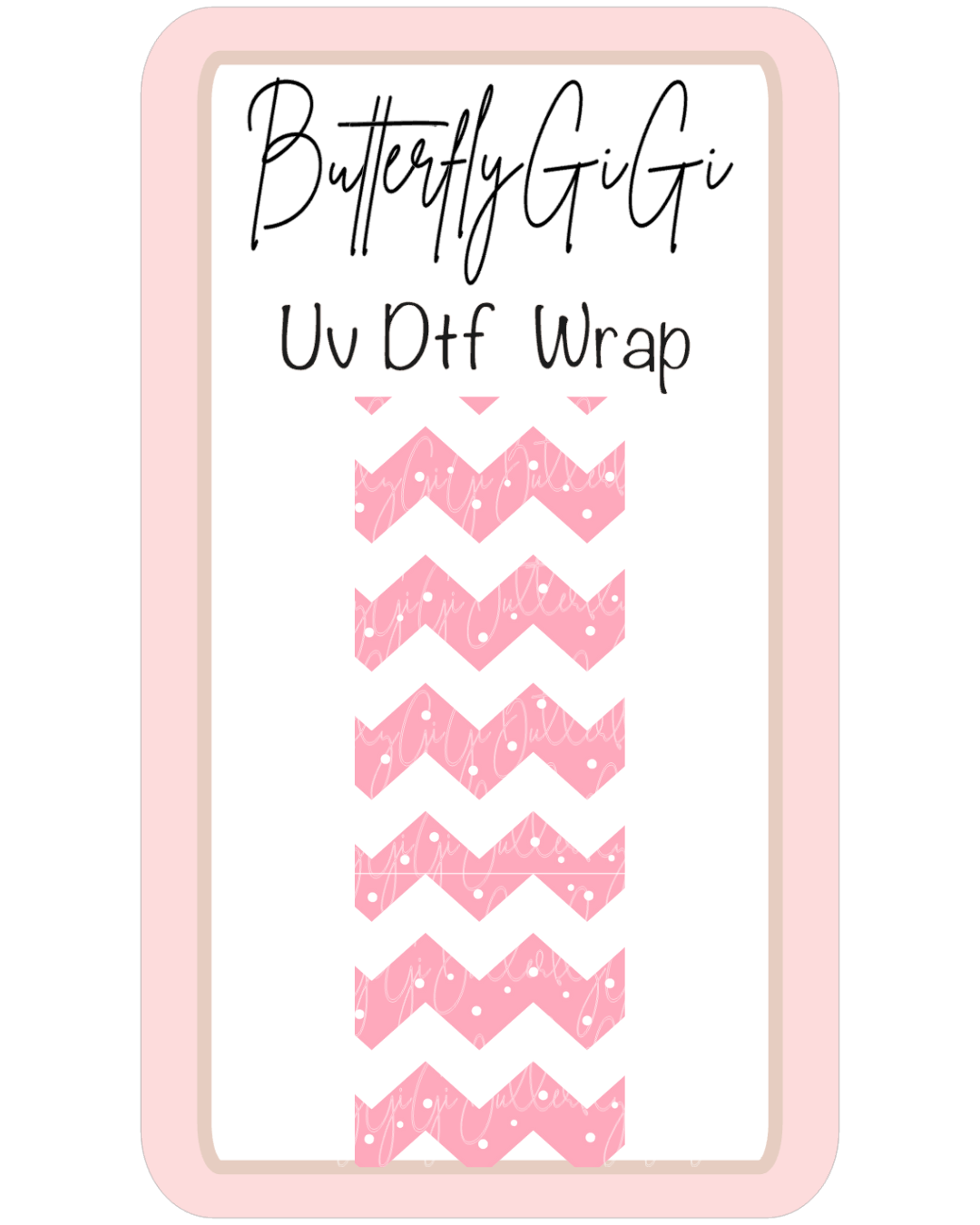 Chevron Pink LARGE UvDTF Wrap
