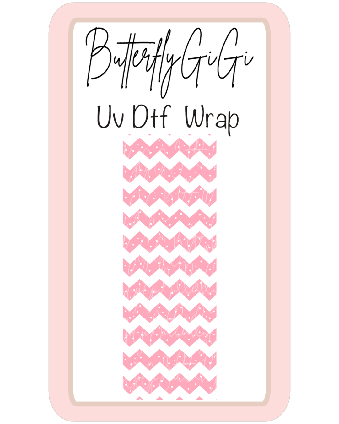 Chevron Pink SMALL  UvDTF Wrap