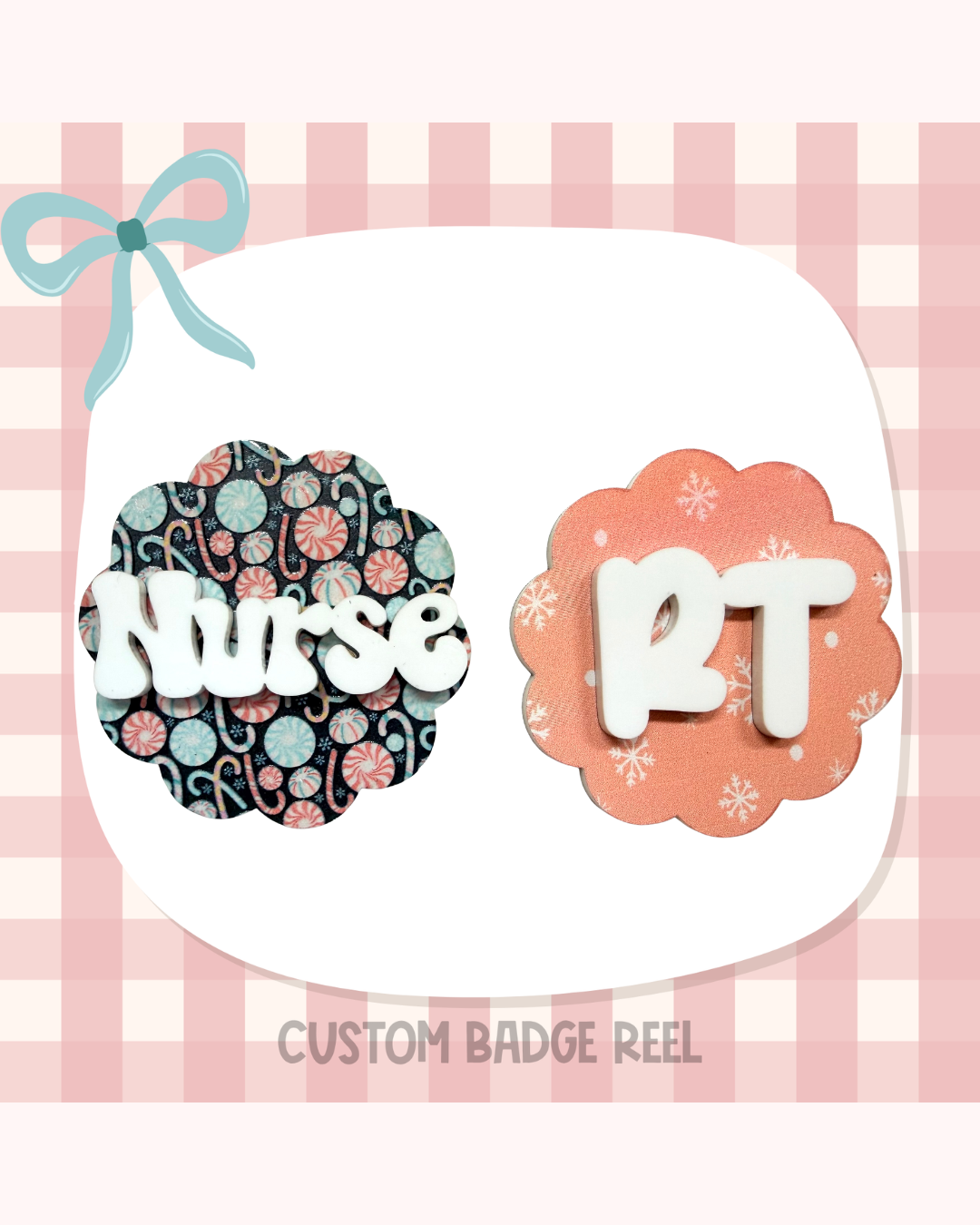 Christmas Festive Badge Reel Custom Acrylic Design
