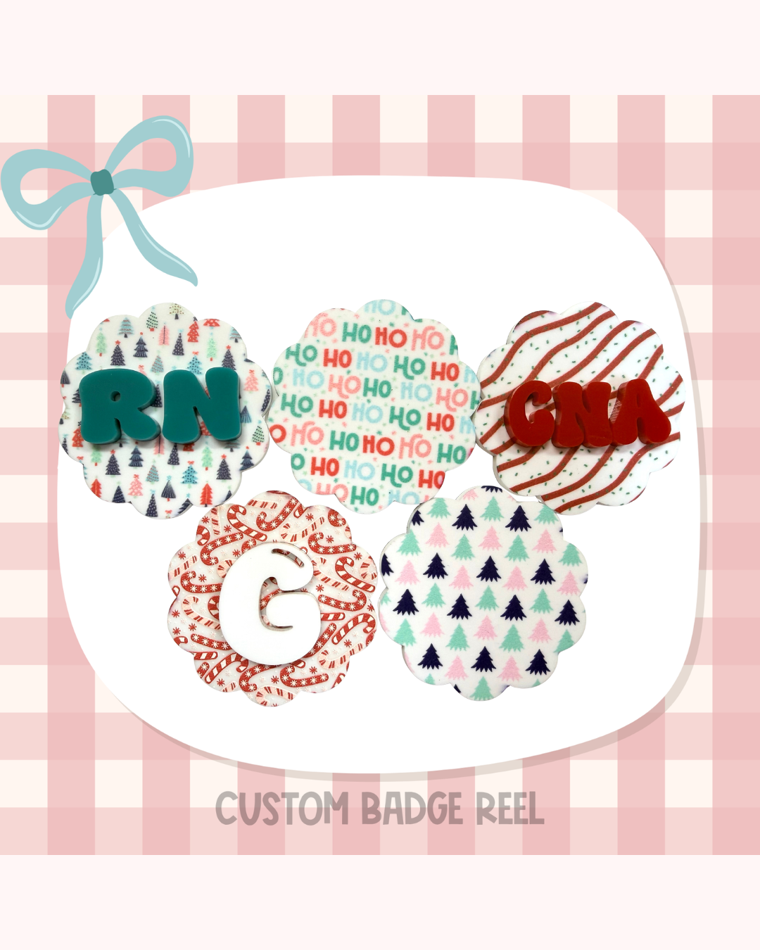 Christmas Badge Reel Custom Acrylic Design