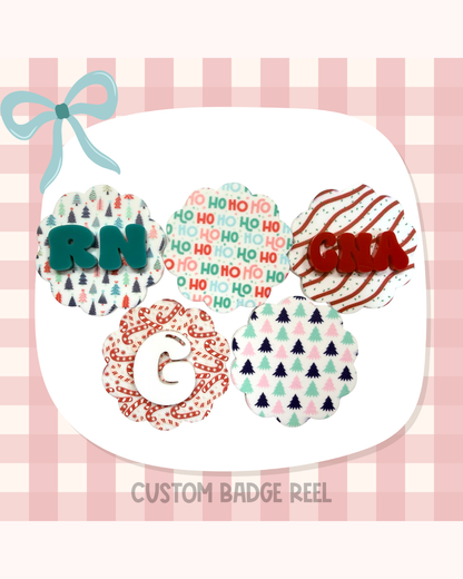 Christmas Badge Reel Custom Acrylic Design
