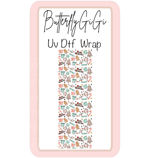 Christmas Holly Jolly Uv Dtf Wrap