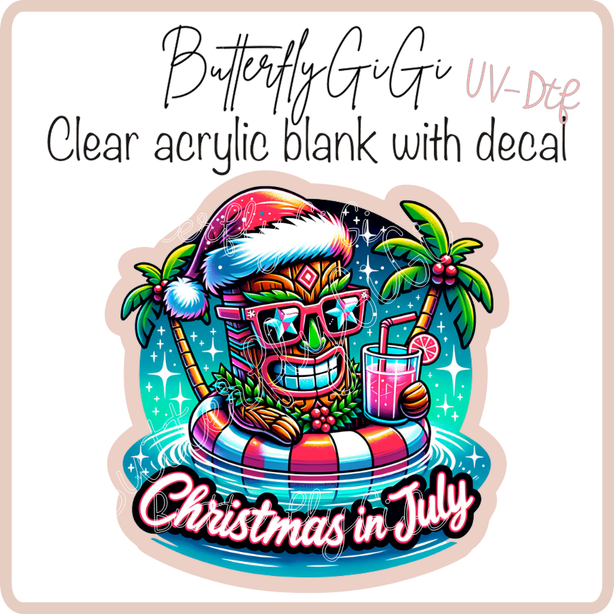 Christmas in July Tiki UvDtf