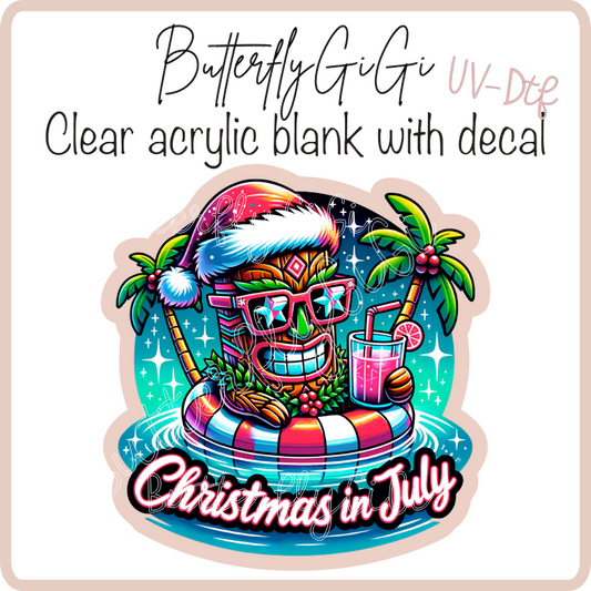 Christmas in July Tiki UvDtf