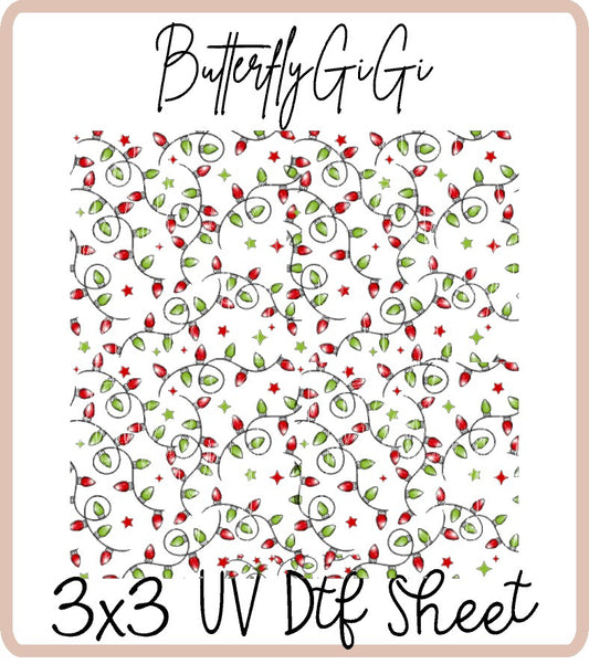 Christmas Lights Uv Dtf Sheet