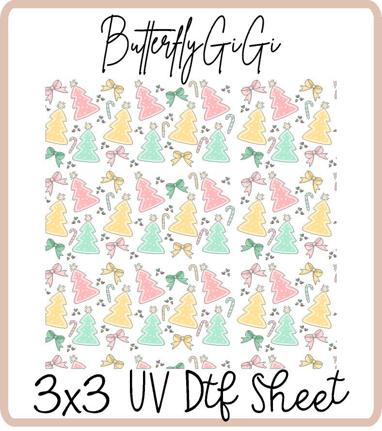 Christmas Pastel Uv Dtf Sheet