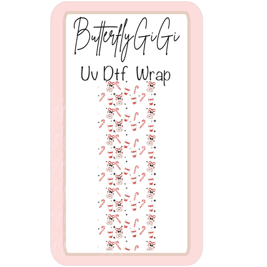 Christmas Peppermint Ghost Uv Dtf Wrap