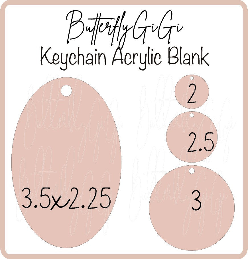 Circle.Oval Acrylic Blank KEYCHAIN