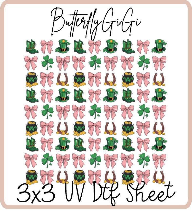 Clover Bow Uv Dtf SHEET