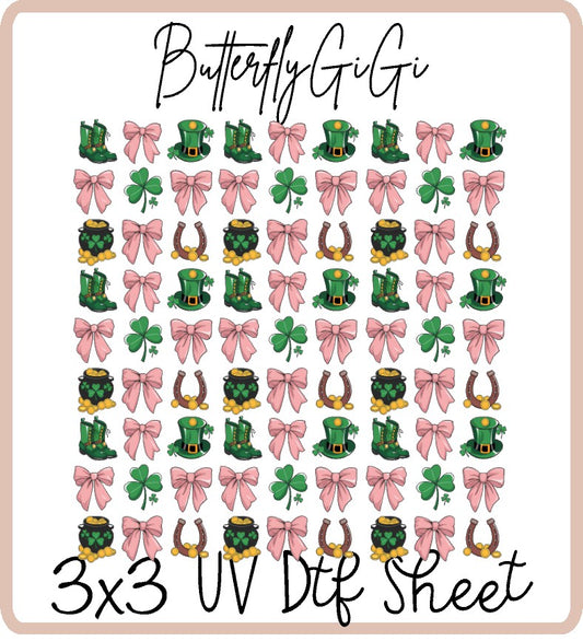 Clover Bow Uv Dtf SHEET