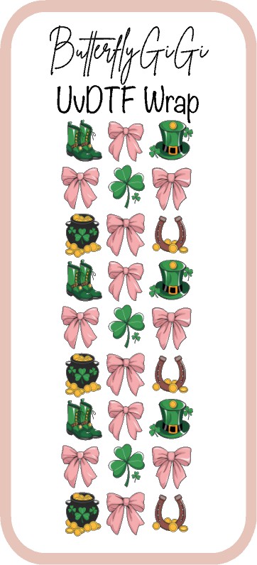 Clover Bow UvDtf Wrap