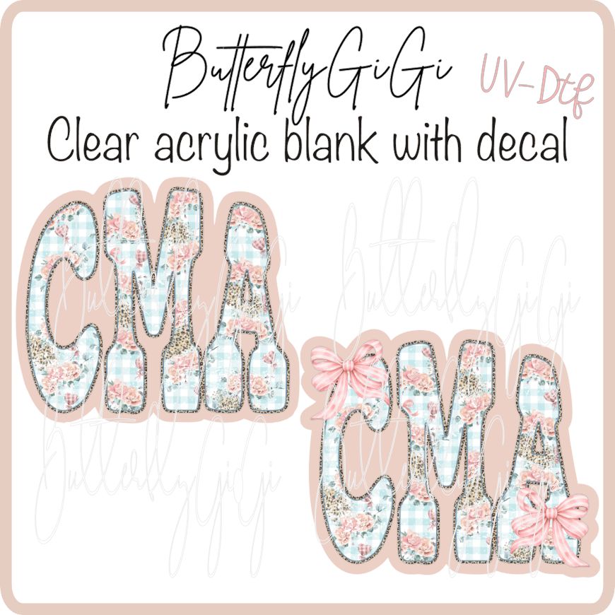 CMA Floral Gingham UvDTF