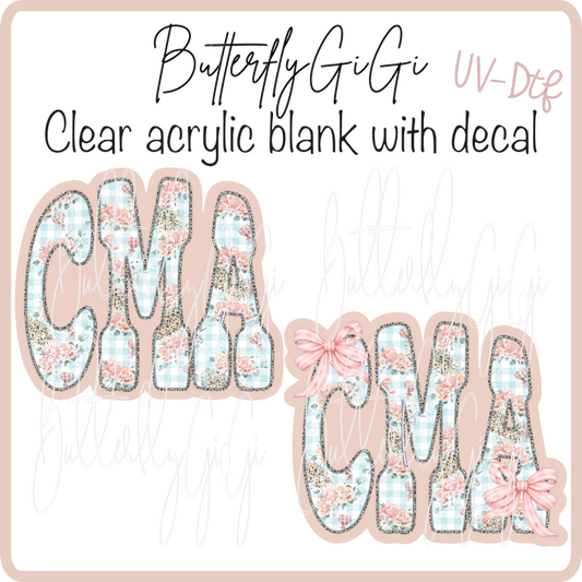 CMA Floral Gingham UvDTF