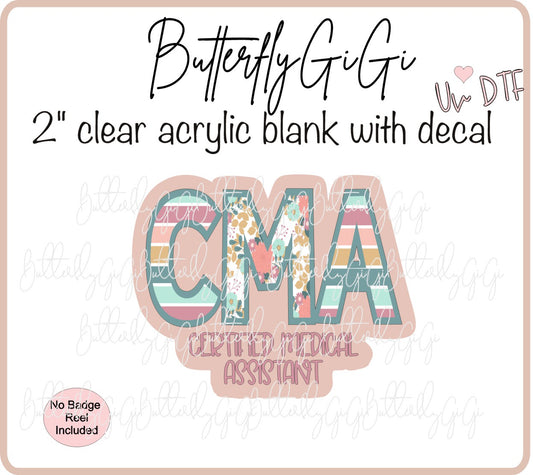 UVDTF Medical Striped Floral Occupation Title