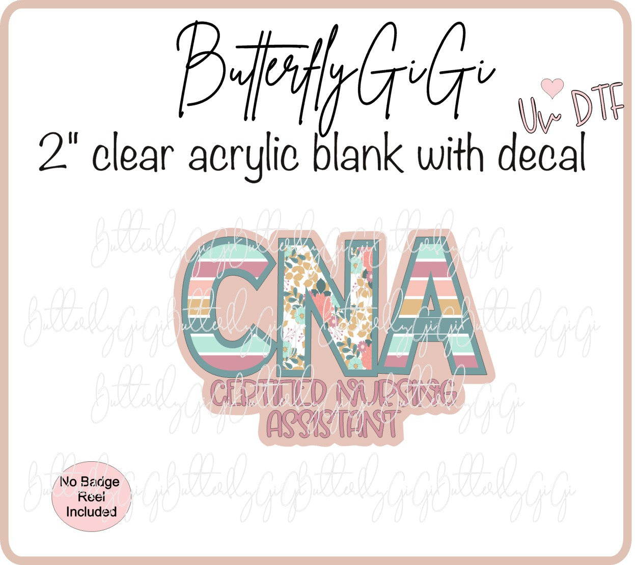 UVDTF Medical Striped Floral Occupation Title