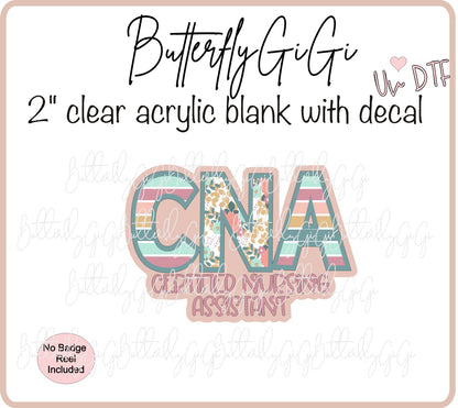 UVDTF Medical Striped Floral Occupation Title