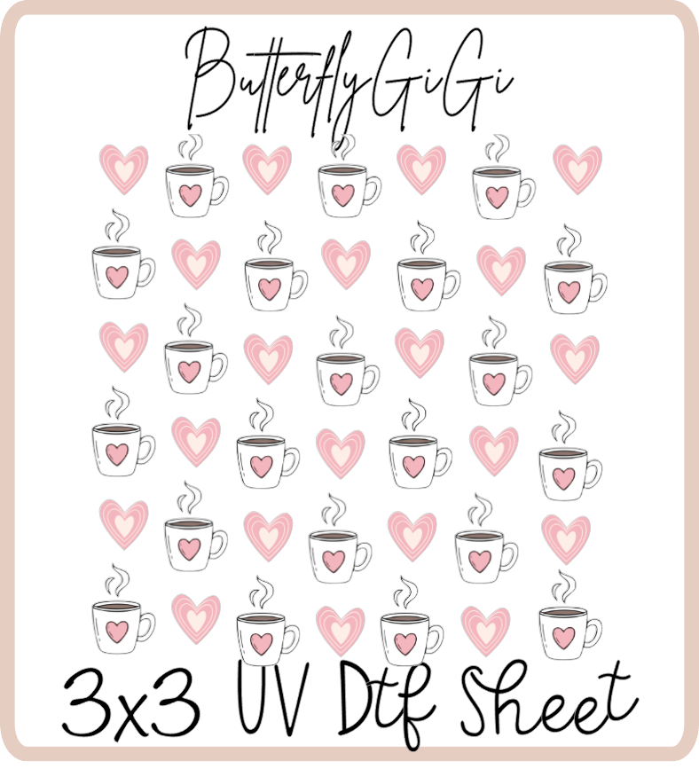 Coffee Love Uv Dtf SHEET