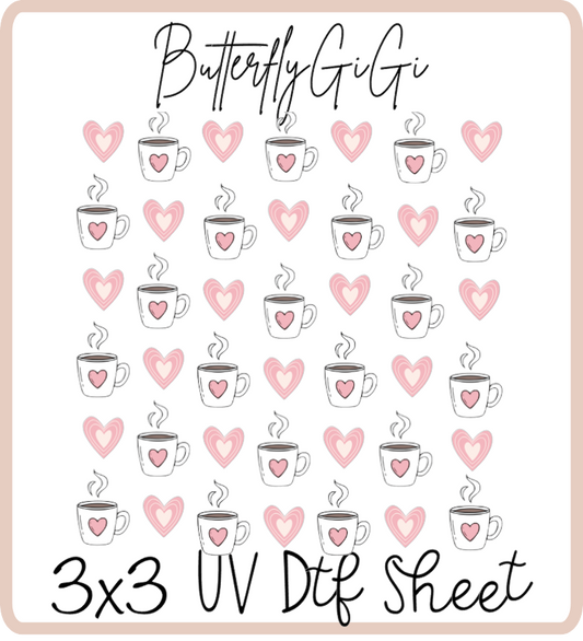 Coffee Love Uv Dtf SHEET