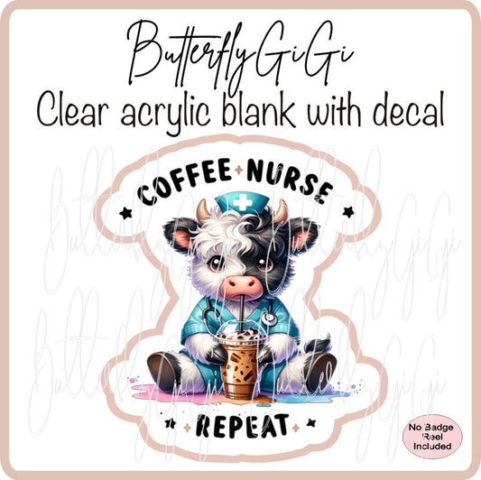 Medical Coffee Nurse Repeat Cow