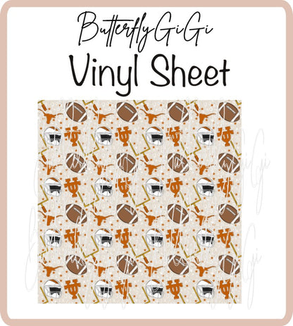 College Bows & Helmets Vinyl Sheet