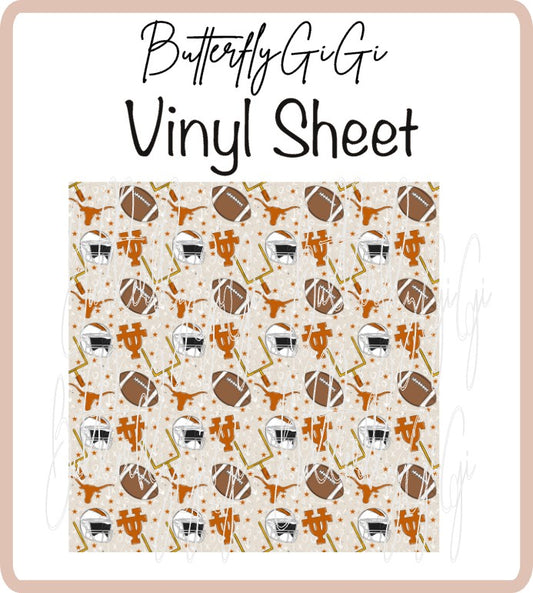 College Bows & Helmets Vinyl Sheet