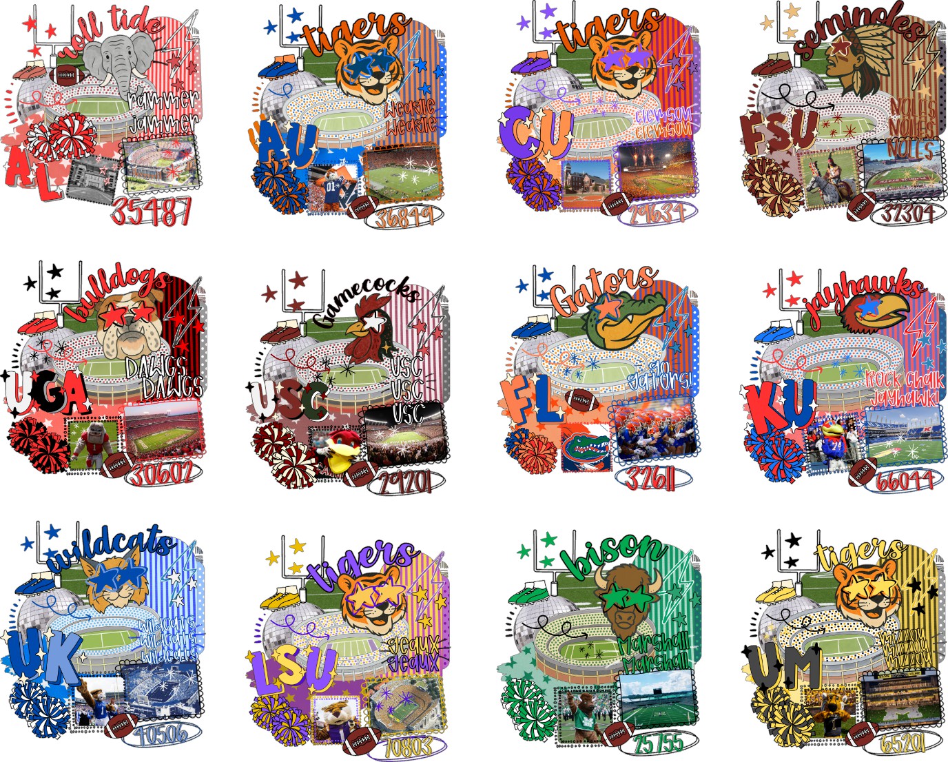 Football College Collage UVDTF