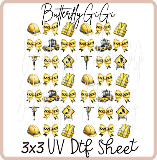 3x3 Construction  Uv Dtf SHEET