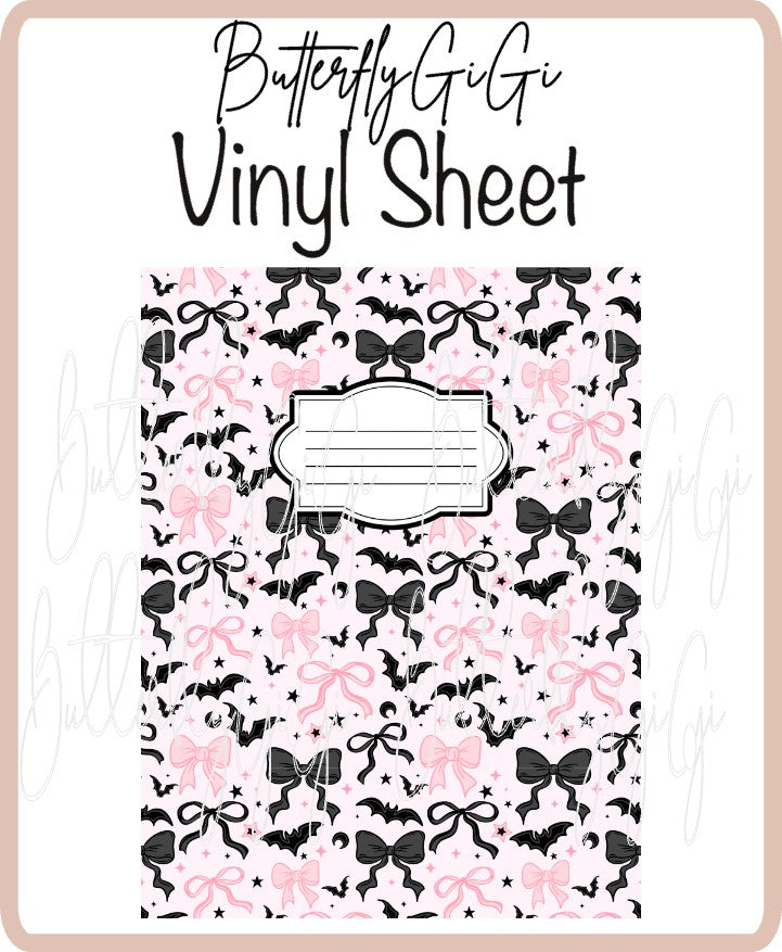 Vinyl Notebook Coquette Bats Cover