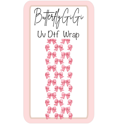 Coquette Pink Bow UV Dtf Wrap