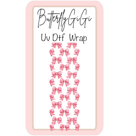 Wrap Coquette Pink Bow UV Dtf