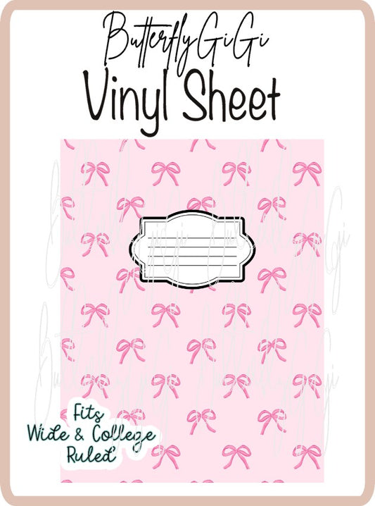 Vinyl Notebook Coquette Pink Bow  Cover