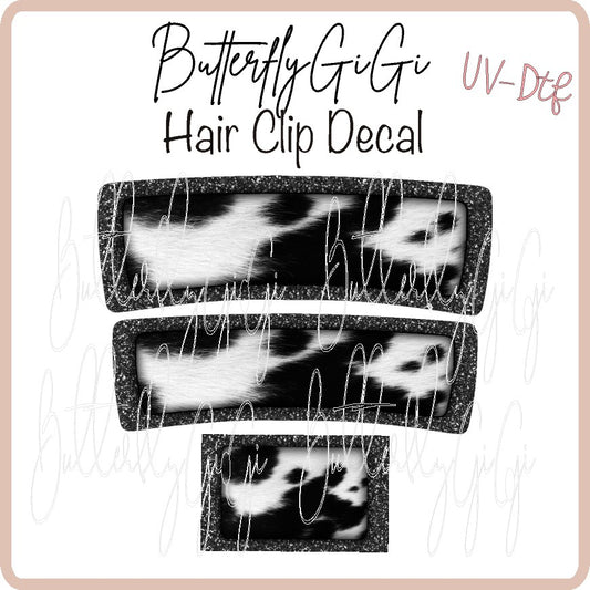 Cow  Hair Clip DECAL UV DTF