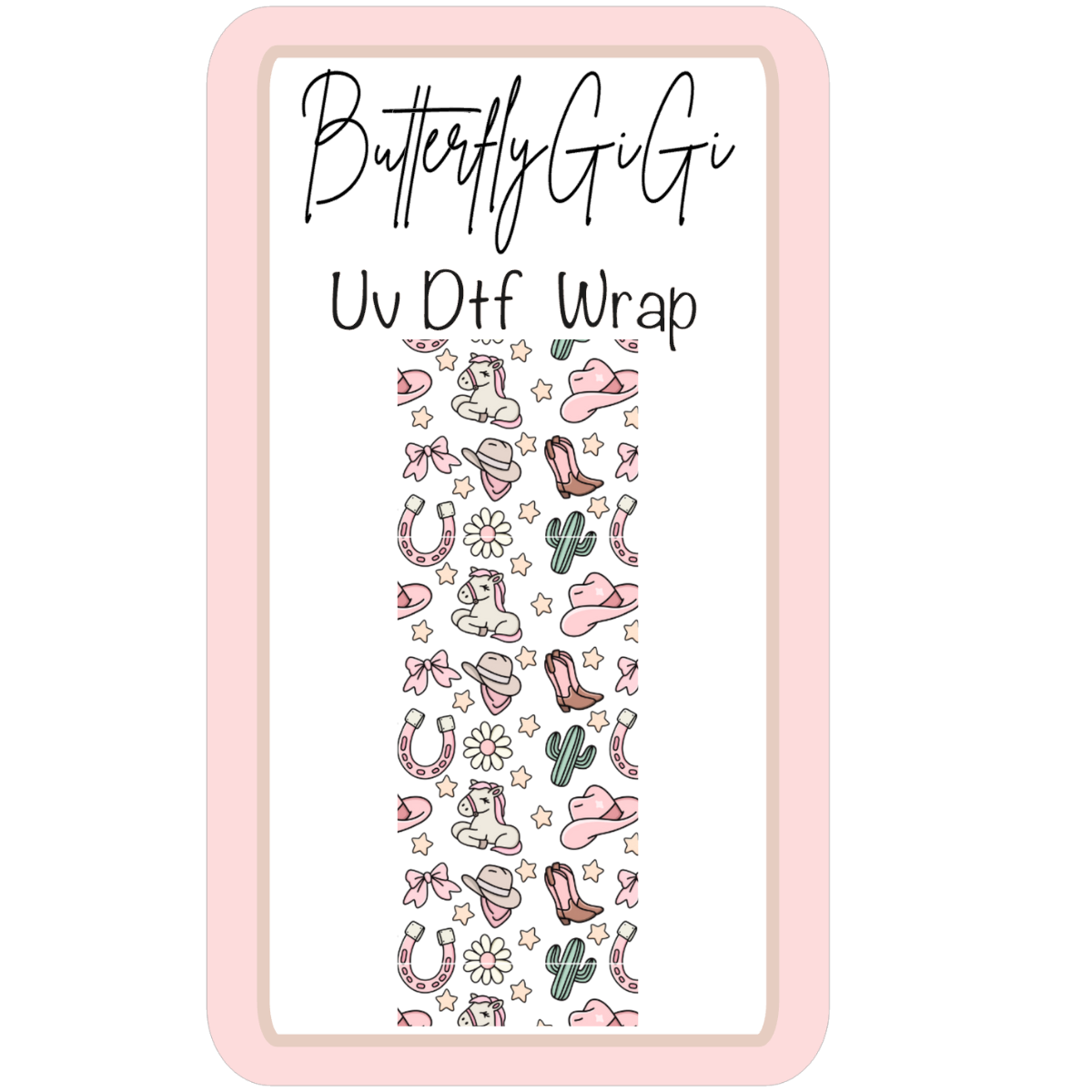 Cowgirl Horse Large UV Dtf Wrap