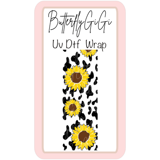 Wrap Cow Sunflower UvDTF