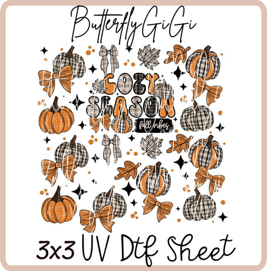 3x3 Cozy Season Uv Dtf SHEET