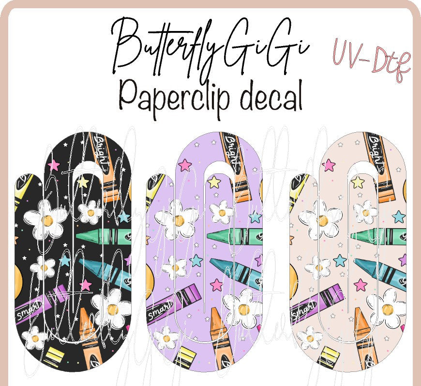 Crayons Paperclip  UvDTF