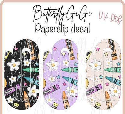 Crayons Paperclip  UvDTF