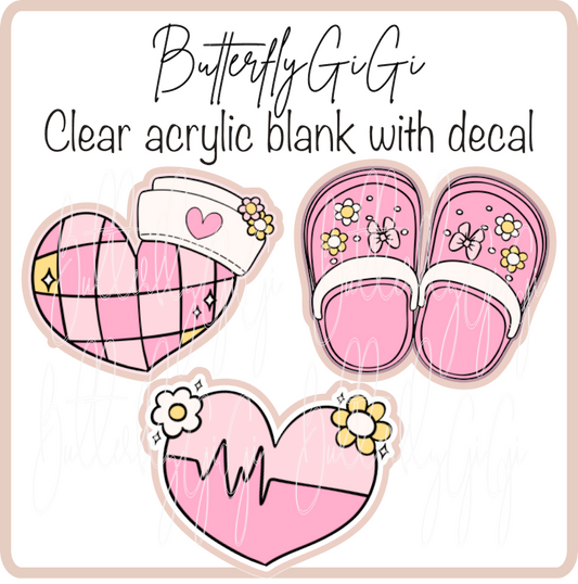 Croc Pink Daisy Hearts